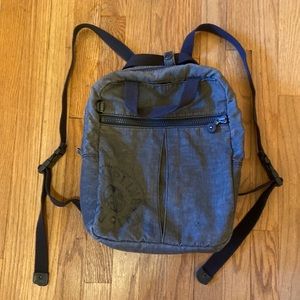 Kipling Small Gray Grey Backpack Stow Straps Converts to Handbag Hand Carry
